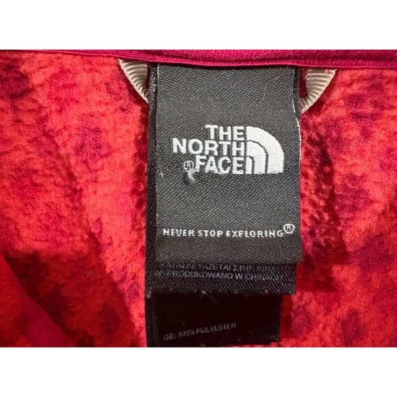 NORTH FACE Womens Pink Purple Coral Mezzaluna Fleece Zip Hoodie Pockets Sz XS - Picture 6 of 13